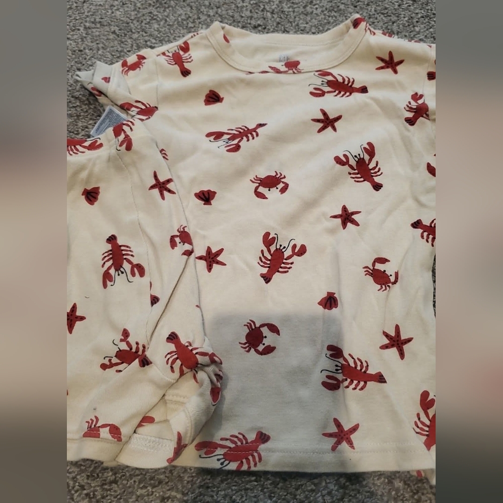 GAP Kids Pajama Set - Cream with Red Lobster Print